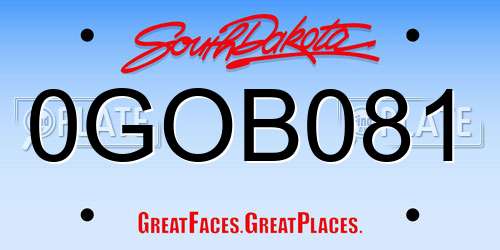 0GOB081 South Dakota License Plate