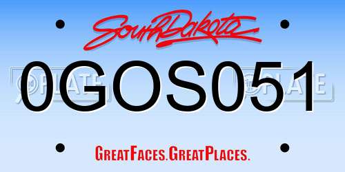 0GOS051 South Dakota License Plate