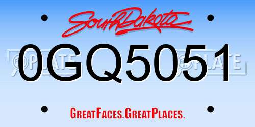 0GQ5051 South Dakota License Plate