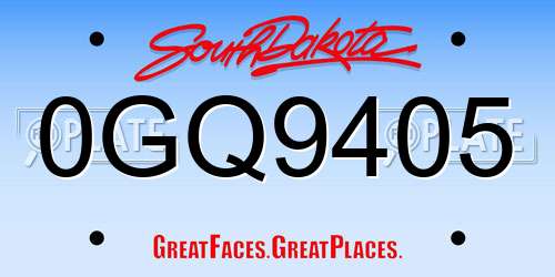 0GQ9405 South Dakota License Plate