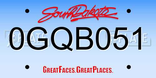 0GQB051 South Dakota License Plate