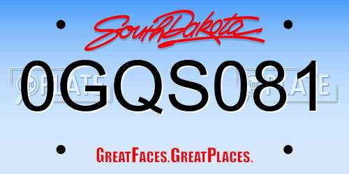 0GQS081 South Dakota License Plate
