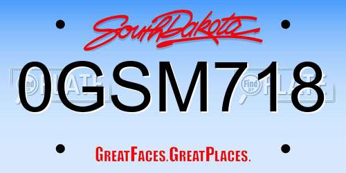 0GSM718 South Dakota License Plate