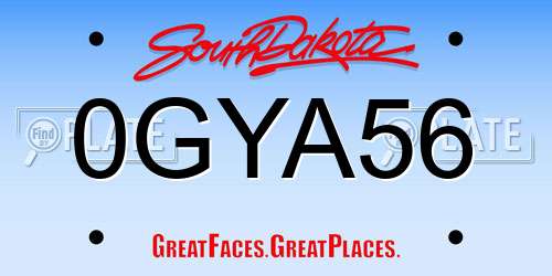 0GYA56 South Dakota License Plate