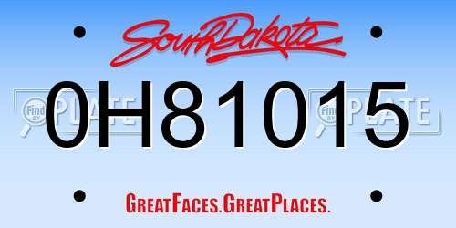0H81015 South Dakota License Plate