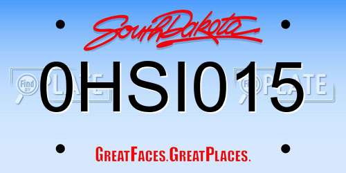 0HSI015 South Dakota License Plate