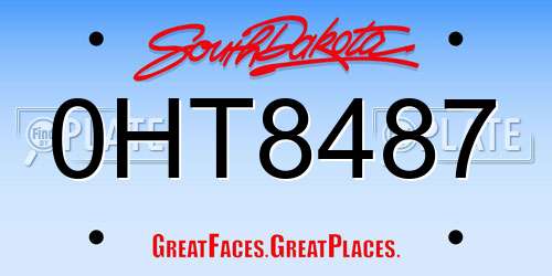 0HT8487 South Dakota License Plate
