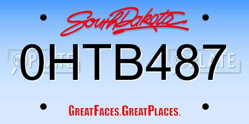 0HTB487 South Dakota License Plate