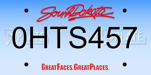 0HTS457 South Dakota License Plate