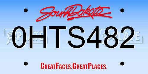 0HTS482 South Dakota License Plate