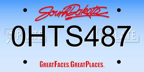 0HTS487 South Dakota License Plate