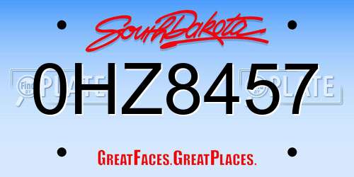 0HZ8457 South Dakota License Plate