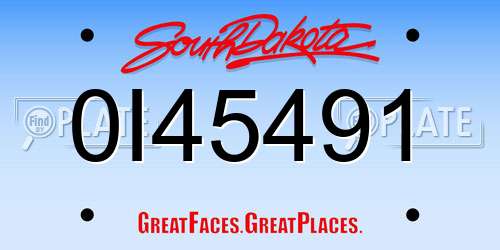 0I45491 South Dakota License Plate