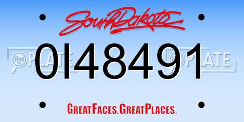 0I48491 South Dakota License Plate