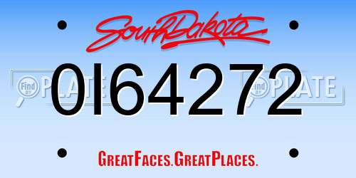 0I64272 South Dakota License Plate