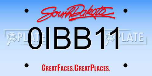 0IBB11 South Dakota License Plate