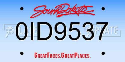 0ID9537 South Dakota License Plate