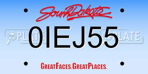 0IEJ55 South Dakota License Plate