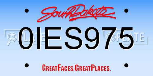 0IES975 South Dakota License Plate