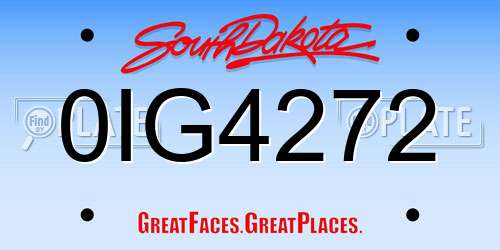 0IG4272 South Dakota License Plate