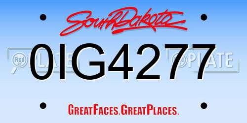 0IG4277 South Dakota License Plate
