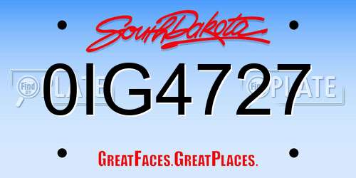 0IG4727 South Dakota License Plate