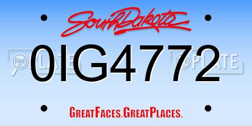 0IG4772 South Dakota License Plate