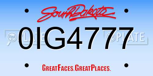 0IG4777 South Dakota License Plate