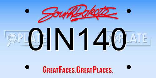 0IN140 South Dakota License Plate