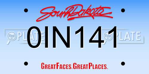 0IN141 South Dakota License Plate