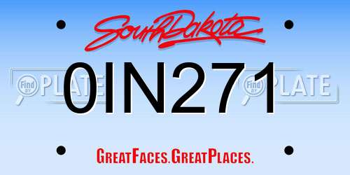 0IN271 South Dakota License Plate