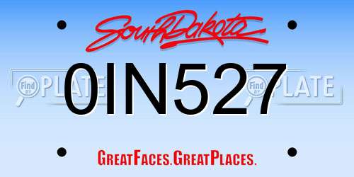 0IN527 South Dakota License Plate