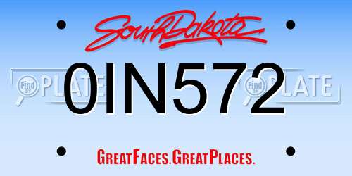 0IN572 South Dakota License Plate