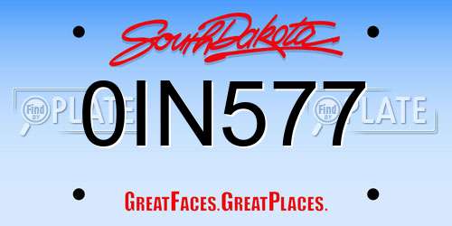 0IN577 South Dakota License Plate