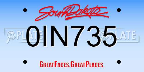 0IN735 South Dakota License Plate