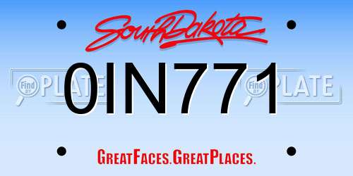 0IN771 South Dakota License Plate