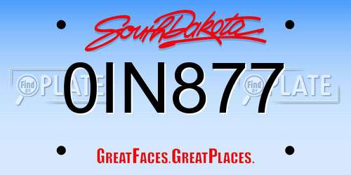 0IN877 South Dakota License Plate