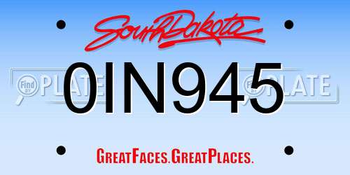 0IN945 South Dakota License Plate