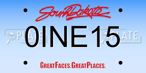 0INE15 South Dakota License Plate