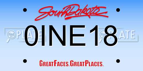 0INE18 South Dakota License Plate