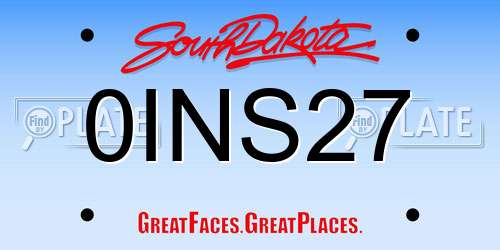 0INS27 South Dakota License Plate