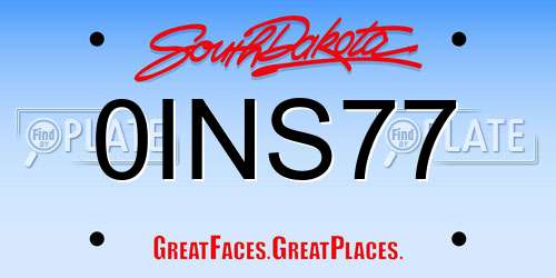 0INS77 South Dakota License Plate