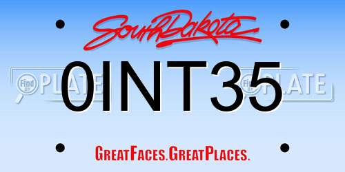 0INT35 South Dakota License Plate