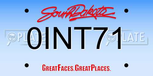 0INT71 South Dakota License Plate