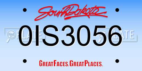 0IS3056 South Dakota License Plate