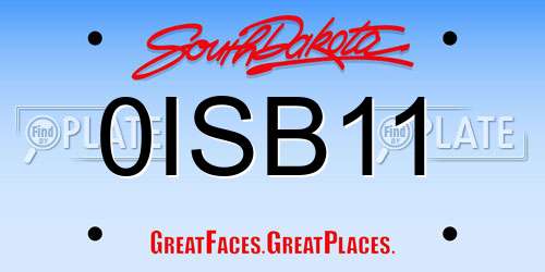 0ISB11 South Dakota License Plate