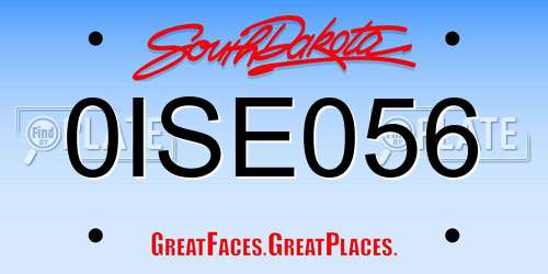 0ISE056 South Dakota License Plate