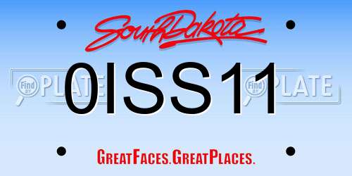 0ISS11 South Dakota License Plate