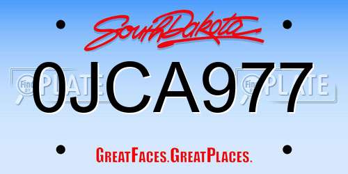 0JCA977 South Dakota License Plate