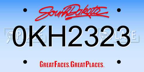 0KH2323 South Dakota License Plate